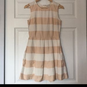 Gap Blush Pink/Beige & White striped dress